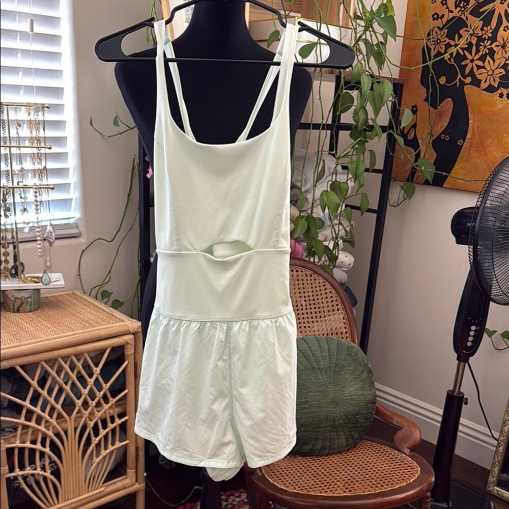 NWT Free People Movement Aqua Glass Righteous Runsie Sporty Shorts Romper